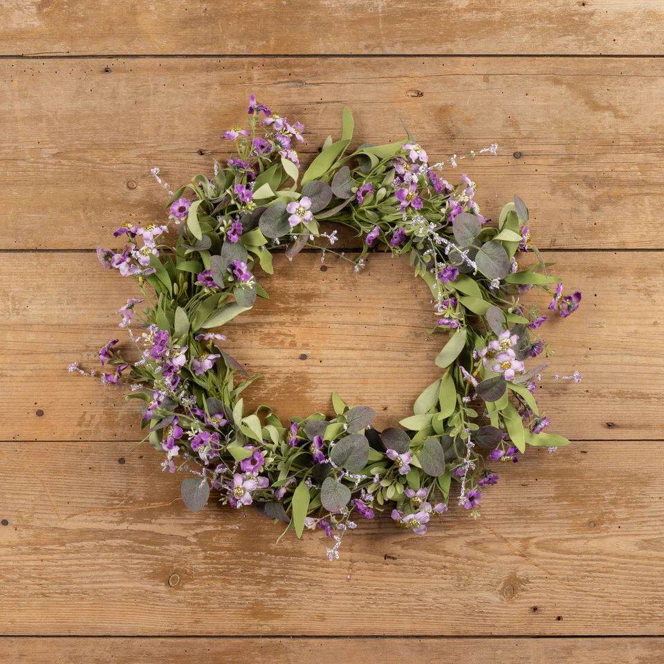 24" Purple Verbena and Daisy Wreath - Image 4