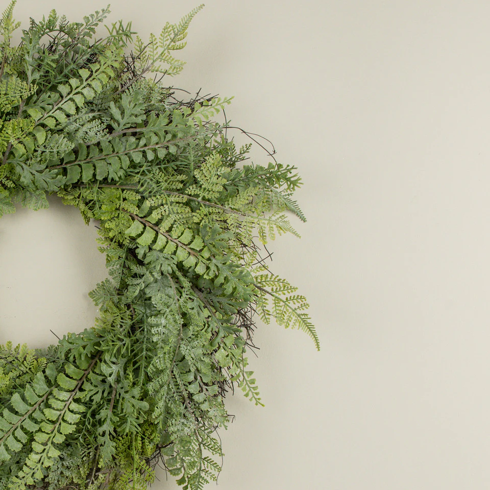 26" Soft Touch Mixed Fern Wreath - Image 3