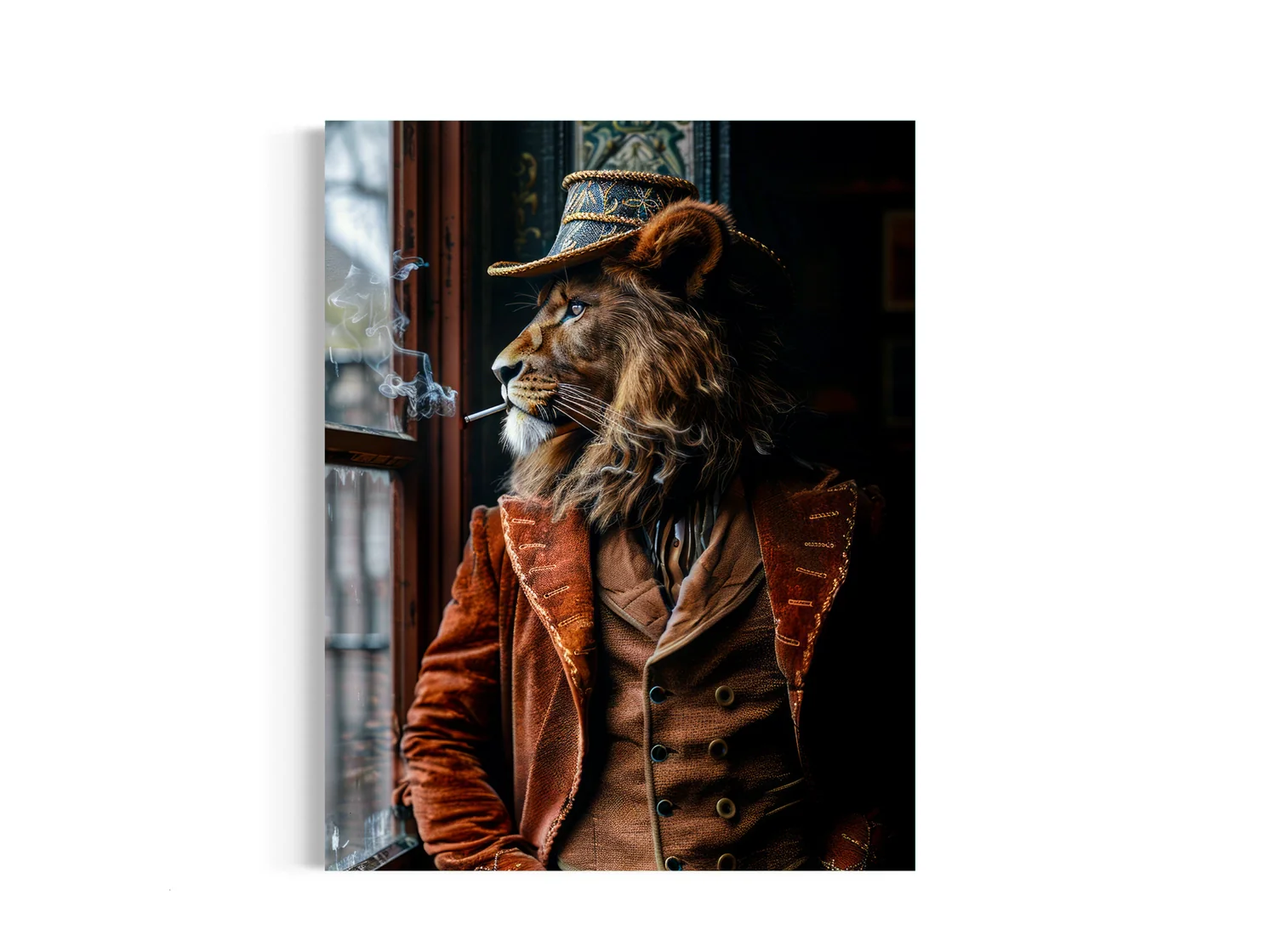 8x10 Dapper Lion Smoking Print Wall Decor - Image 3