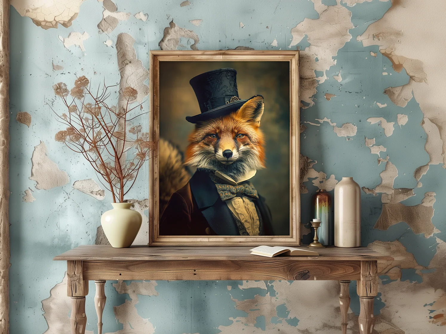 8x10 Sophisticated Fox Print Wall Decor - Image 4