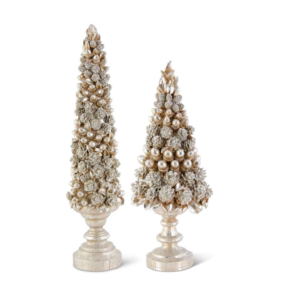 Glittered Pinecone and Acorn Tree on Pedestals - Choose Size - Image 3