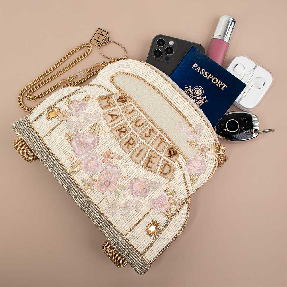 Mary Frances Just Married Beaded Car Image Crossbody Handbag - Image 6