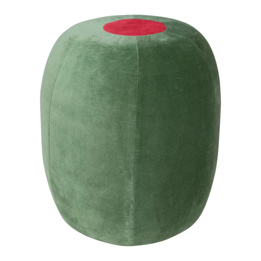 Velvet Olive Shaped Ottoman Stool - Limited - Image 6