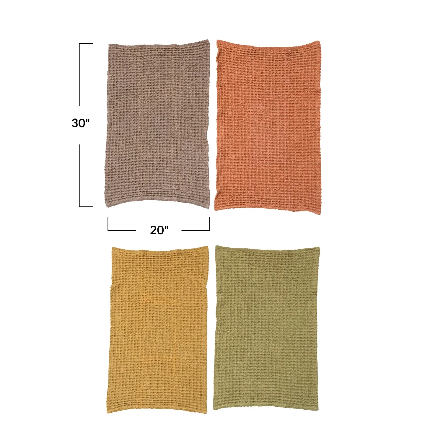 Oversized Stonewashed Cotton Waffle Weave Tea Towel - Choose Color - Image 3