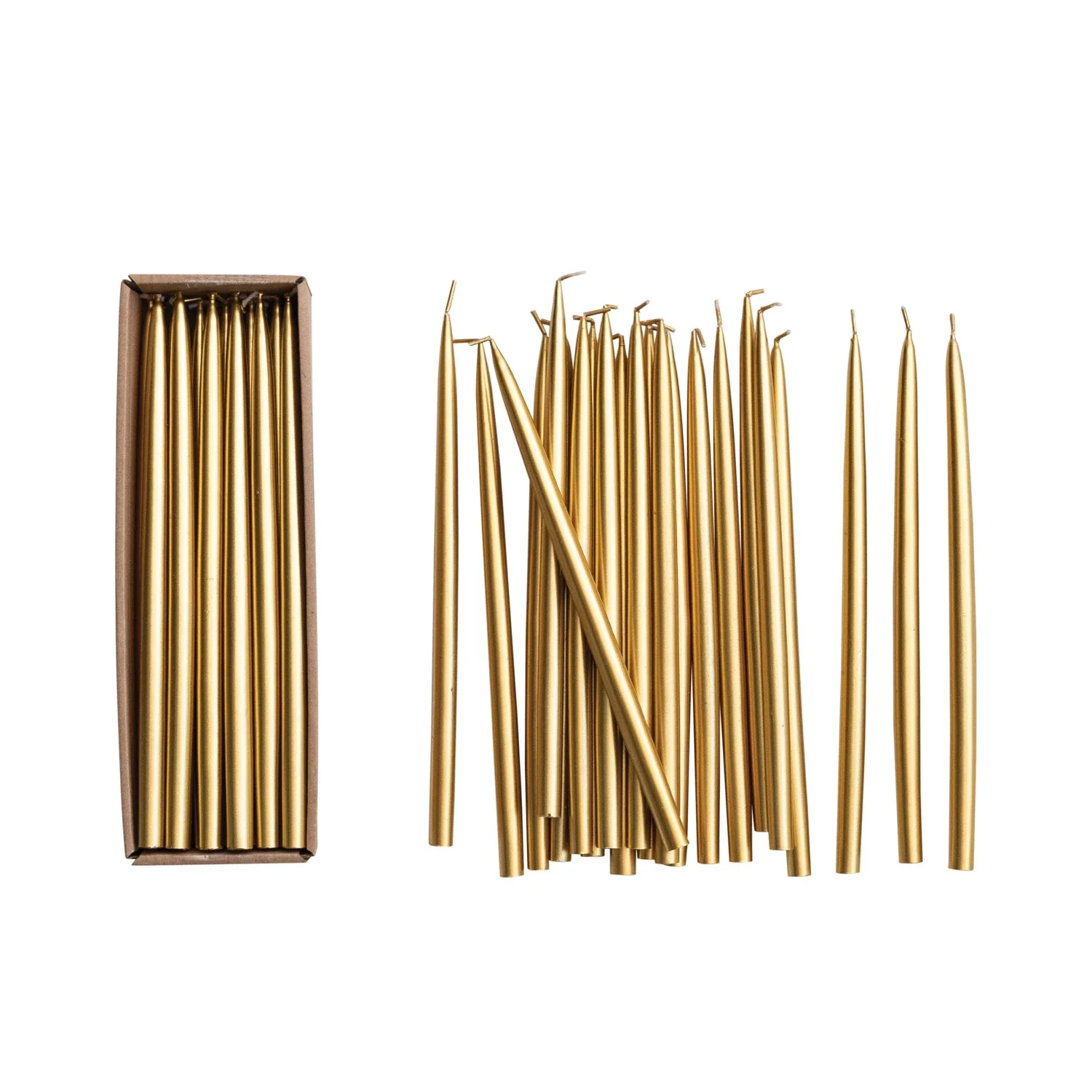 Set of 24 Thin Tapers - Gold - Image 3