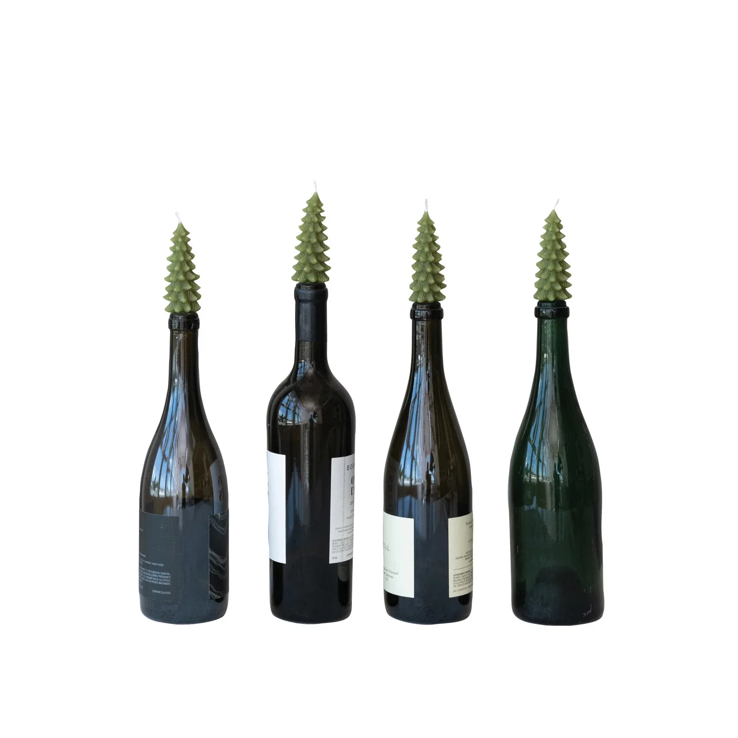 Set of 4 Tree Shaped Bottle Taper Candles - Image 3