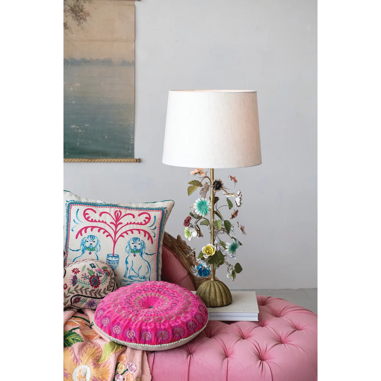 Toleware Floral Table Lamp - Image 3