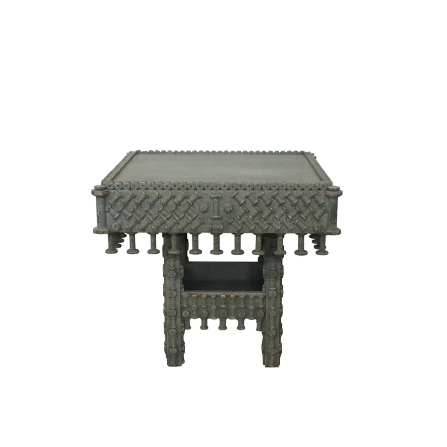 Vintage Style Tramp Art Spool Table - Image 5